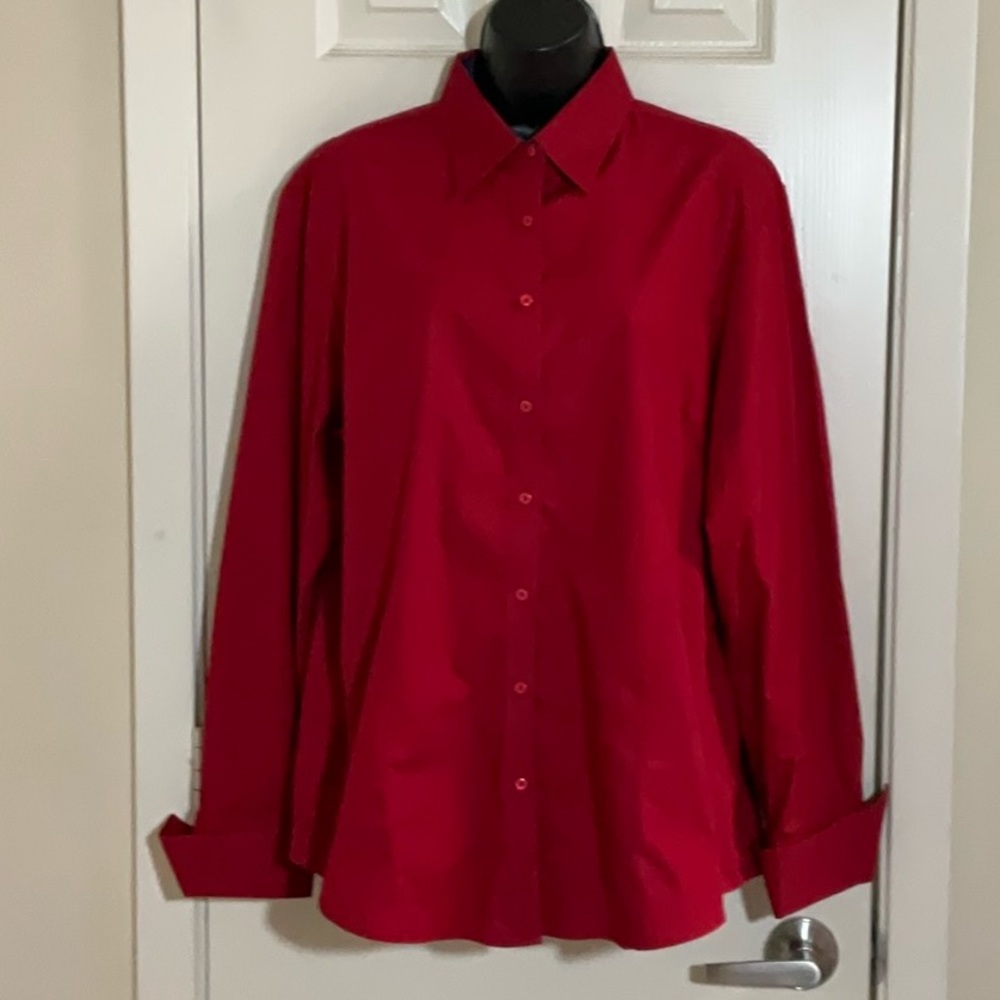 Women's Red Button Down Shirt